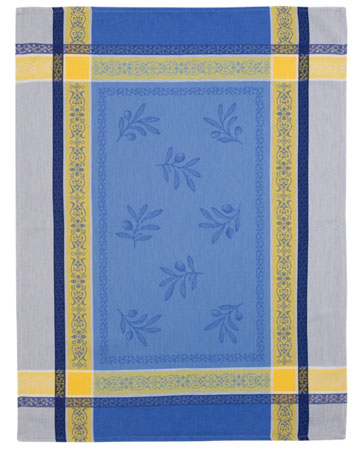 Set of 3 Jacquard dish cloths (Olivia. blue yellow) - Click Image to Close